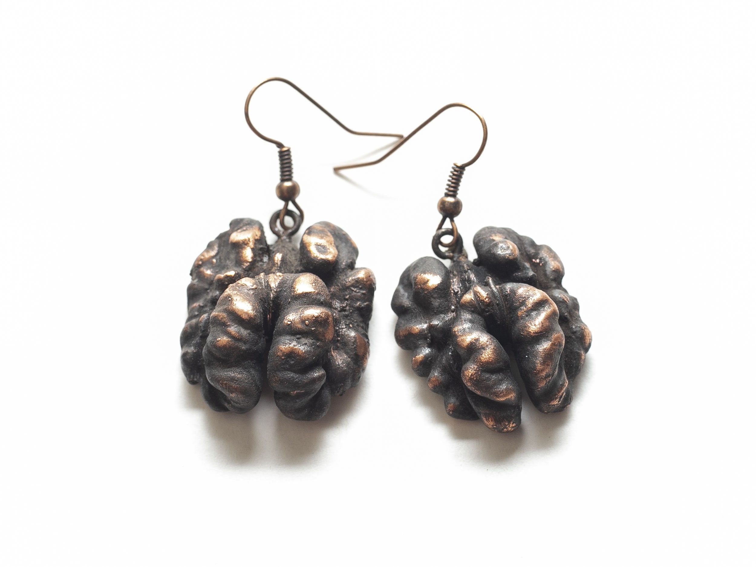 Weird earrings Walnut Small nut earrings Etsy