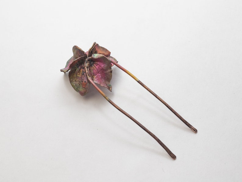 Star flower hair fork for qick bun and apdos Rianbow hair sticks