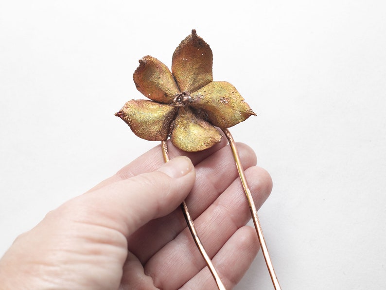 Star flower hair fork for qick bun and apdos Rianbow hair sticks