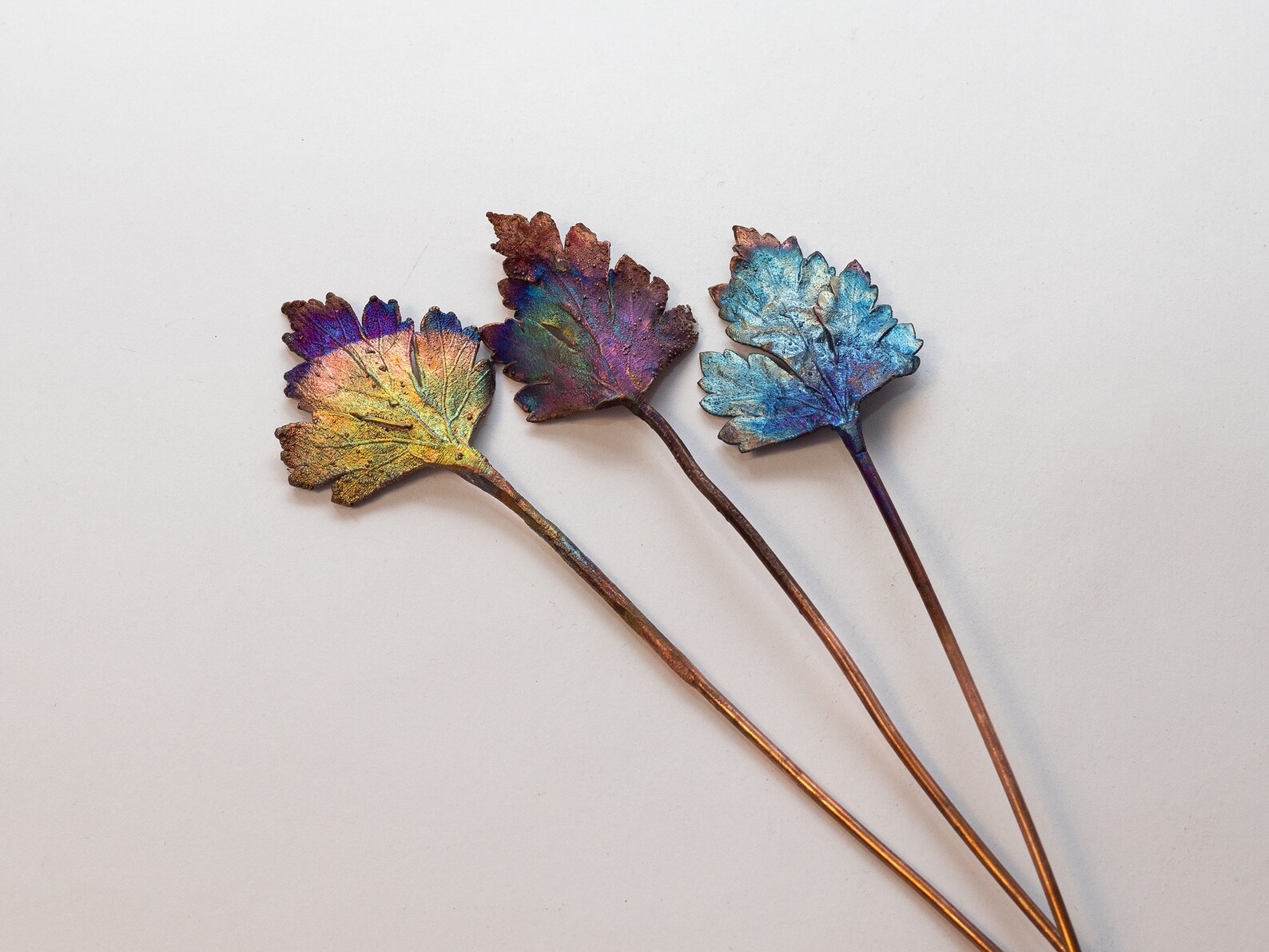 Parsley hair pins. Copper hair sticks for long hair Etsy