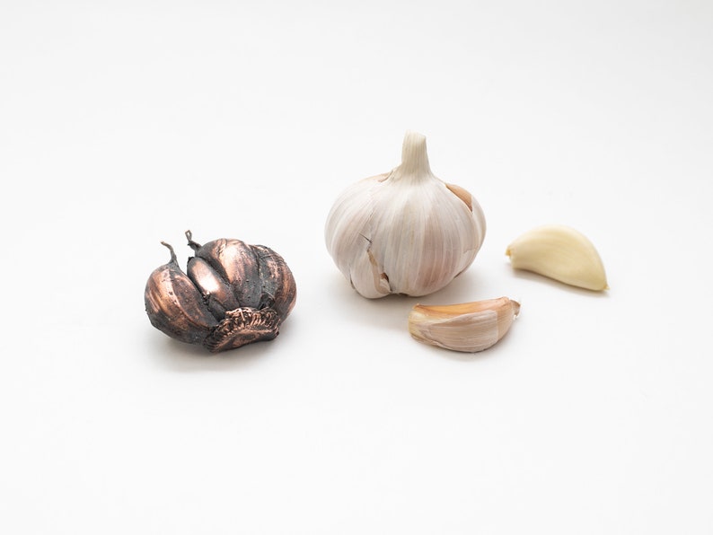 Garlic pin brooch Vegan jewelry Vegetable brooch.