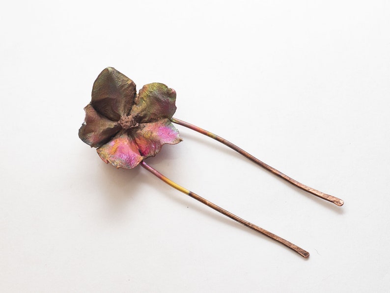 Star flower hair fork for qick bun and apdos Rianbow hair sticks