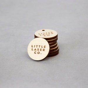 Custom Laser Cut Circle Tags - Wooden Tags - Personalised Tags - Custom Branding - Etched Circle Tags