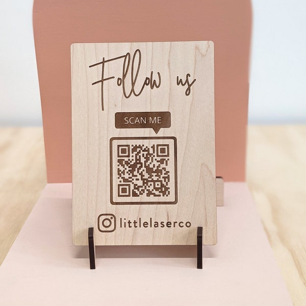 Custom Wooden QR Code Display Sign - QR Code Sign - Market Stall Sign