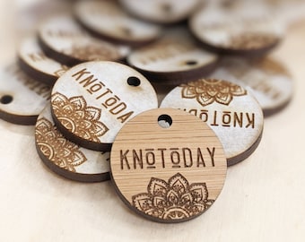 Laser Cut Circle Tags - Wooden Tags - Personalised Tags - Custom Branding - Etched Circle Tags