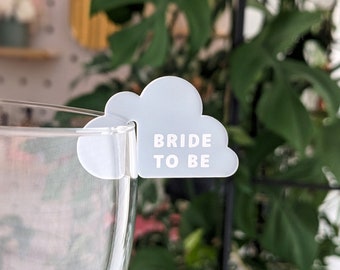 Acrylic Cloud Shape Drink Tags - Frosted Acrylic Drink Discs - Cloud Drink Tags - Wedding Drink Tags