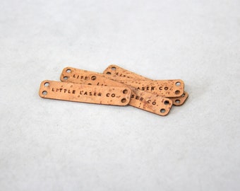 Etiquetas de tela de corcho rectangular personalizadas - grabado por láser