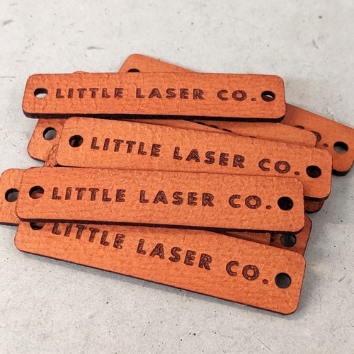 Personalized labels with your hashtag/text/logo pack of faux leather