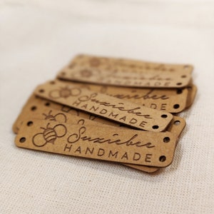 Custom Rectangle Paper Fabric Tags - Paper Fabric Labels - Engraved Paper Tags - Leather Alternative Tags