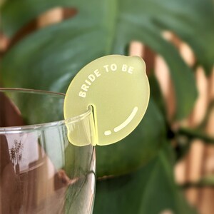 Lemon Acrylic Drink Tags – Party Name Place Cards