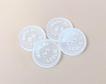 Personalized Frosted Acrylic Buttons - Custom Laser Cut Tags