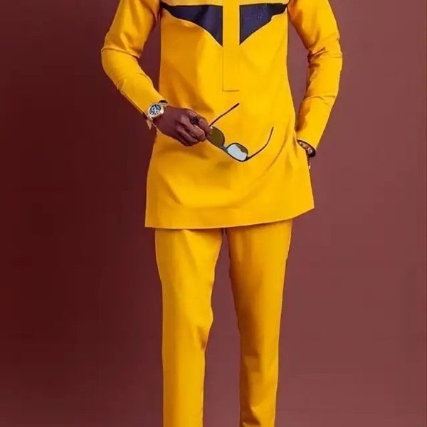 African Men’s Traditional Clothing/ Ethnic men’s wear/ Dashiki 2 pcs suit