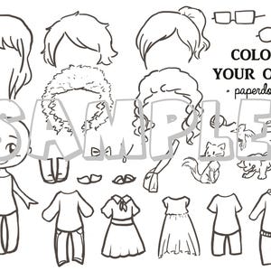 DIGITAL FILE Color Your Own Paper Doll