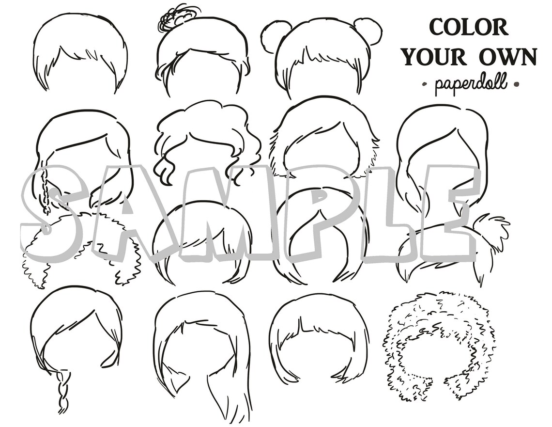 DIGITAL FILE Color Your Own Hair Etsy