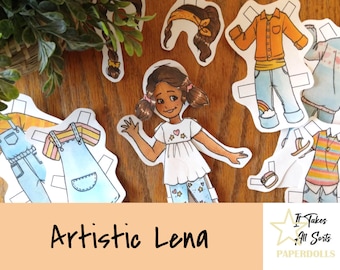 Artistic Lena- It Takes All Sorts Paperdolls Series Orange Yellow Arts and Crafts Cute