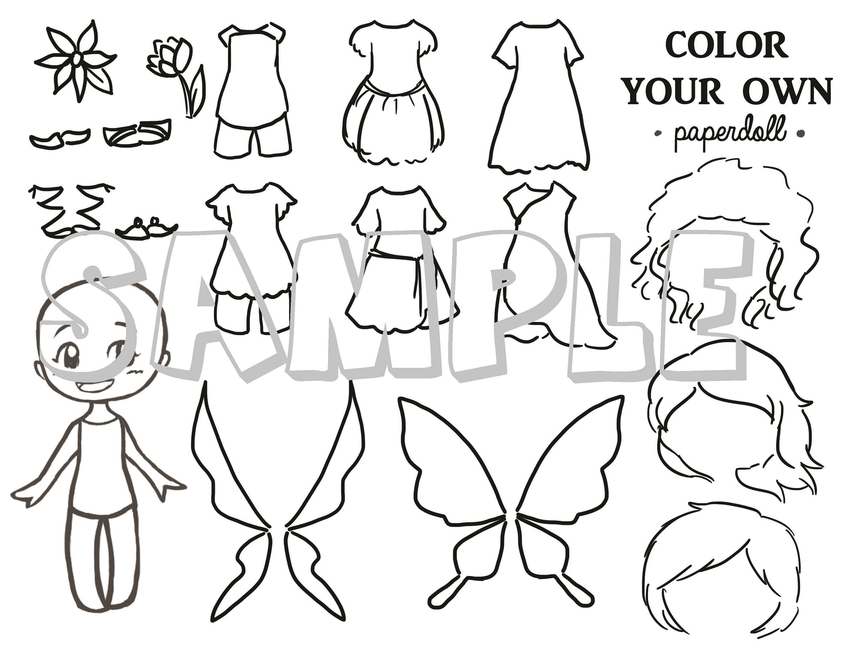DIGITAL FILE Color Your Own Fairy Etsy