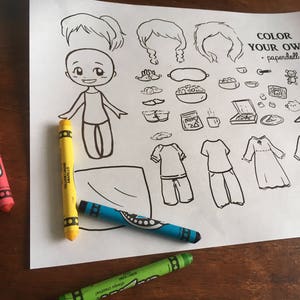DIGITAL FILE Color Your Own Sleepover - Etsy