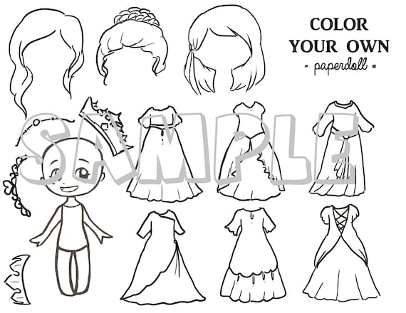 PRINCESS PAPER DOLL, Paper Doll Printable, Instant Download, Coloring Paper  Doll, Paperdoll Printable, Coloring Page, Digital Paper Doll -  Norway