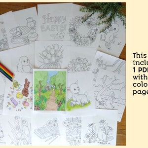 Easter Printable Coloring Book DIGITAL DOWNLOAD - Etsy
