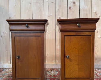 Pair of Louis Philippe style bedside tables, 20th century - Solid wood