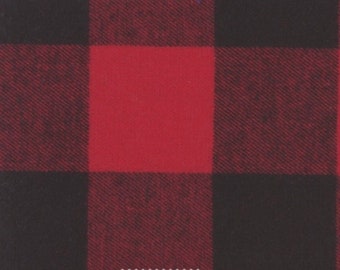 Yarn Dye Flannel Red and Black Buffalo Check | Yarn Dyed Flannel