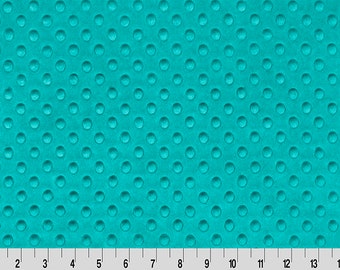 PIECE 37x42 | Shannon Minky Cuddle Dimple Teal | Dimple Dot Minky