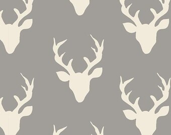 Art Gallery Fabric Hello Bear Buck Forest Mist Print Cotton Fabric