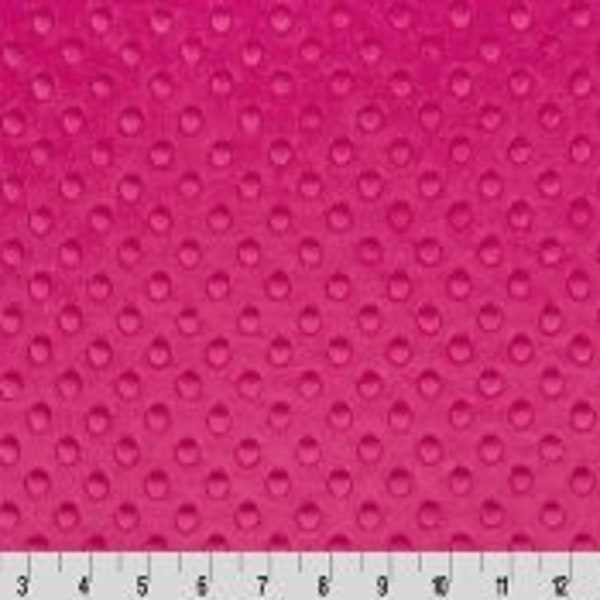 Minky Fabric | Shannon Minky Cuddle Dimple Fuchsia | Dimple Dot Minky | Fuchsia | Fuchsia Minky Dot