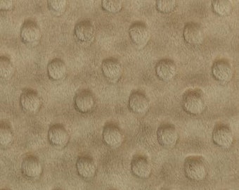 Minky Fabric | Shannon Minky Cuddle Dimple Sand | Dimple Dot Minky | Sand Minky | Sand Minky Dot