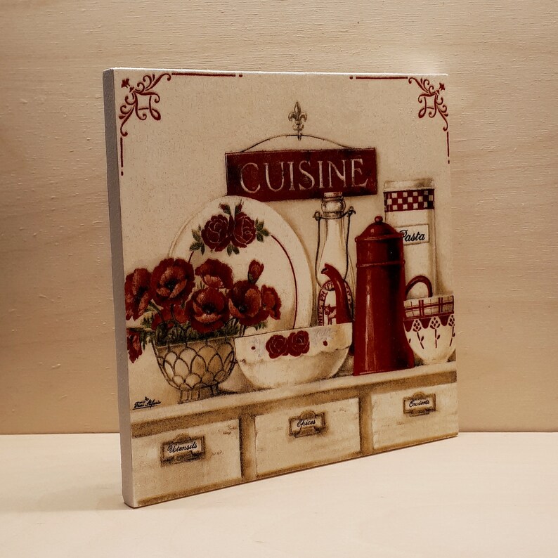 French Cuisine Wall Art Handmade Decoupage Wall Picture Etsy