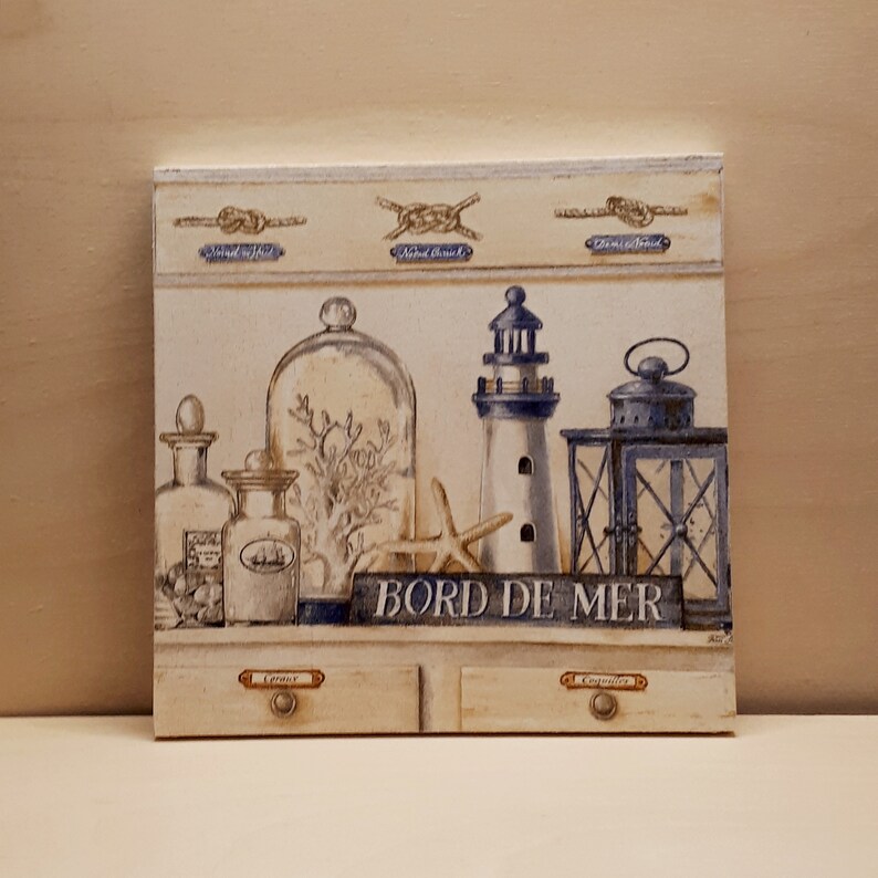 Dekoracje French Shabby Chic Nautic Bord De Mer Seaside Style Summer Decor Picture Plaque A2btravel Ge