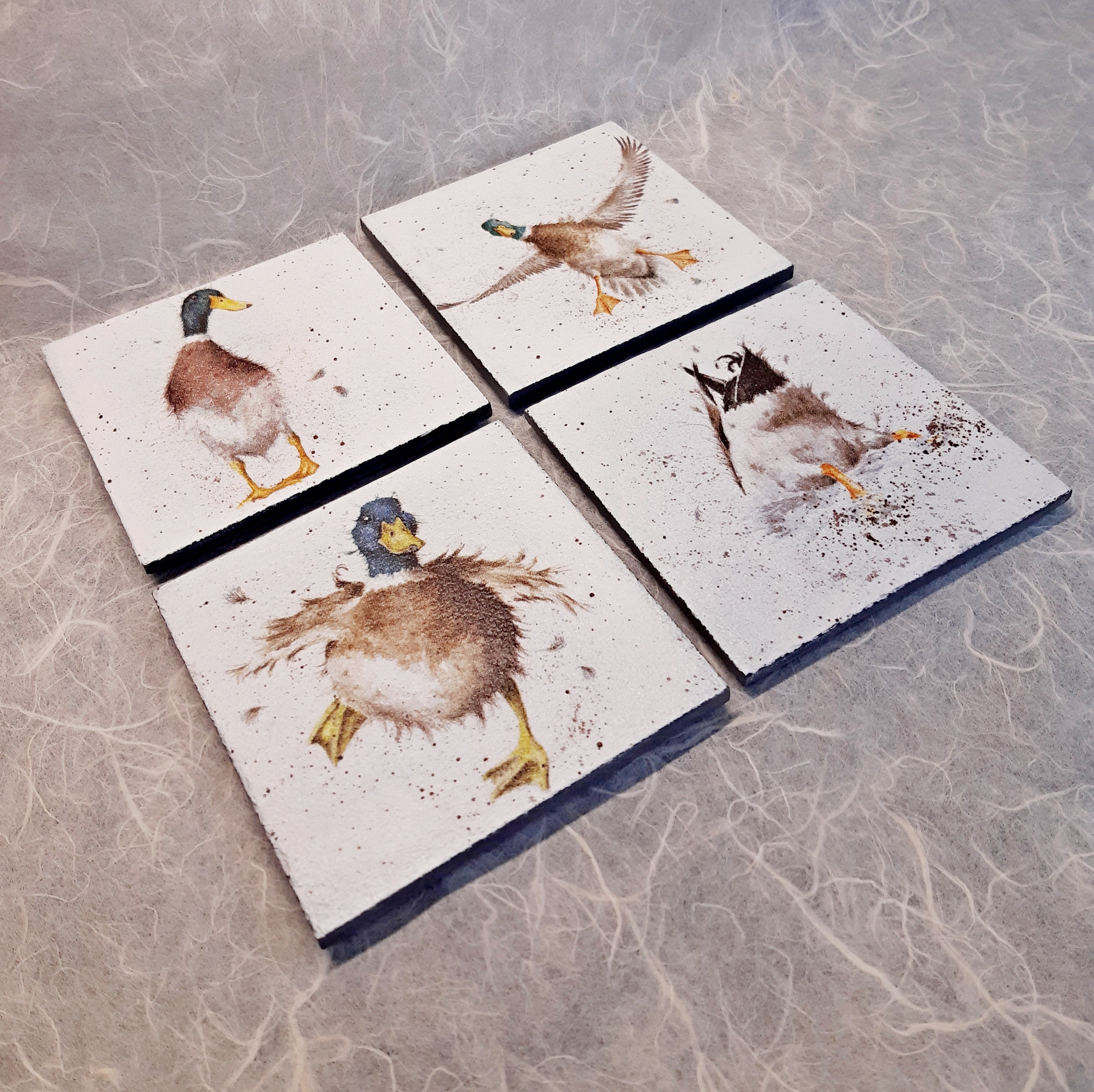 Wrendale Inspired Duck Ducks Slate Coaster Set Of 4 Drink Mats Etsy