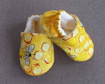 yellow infant shoes