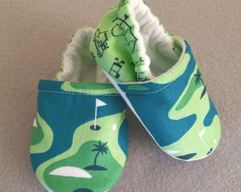 Golf theme baby shoes