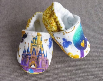 Disney castle theme baby shoes