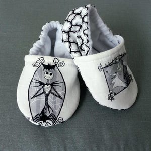 Nightmare Before Christmas Baby Shoes, Jack and Zero, Handmade imagen 1