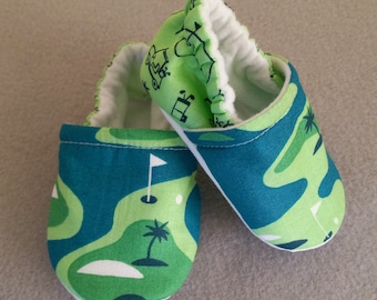 Golf theme baby shoes