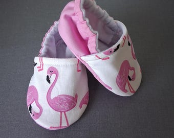 Tropical flamingo baby shoes