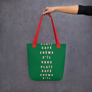 Cafe Creme S&#39;il Vous Plait (coffee please!) Tote Bag