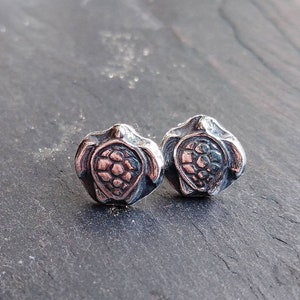 Sterling silver handmade turtle studs