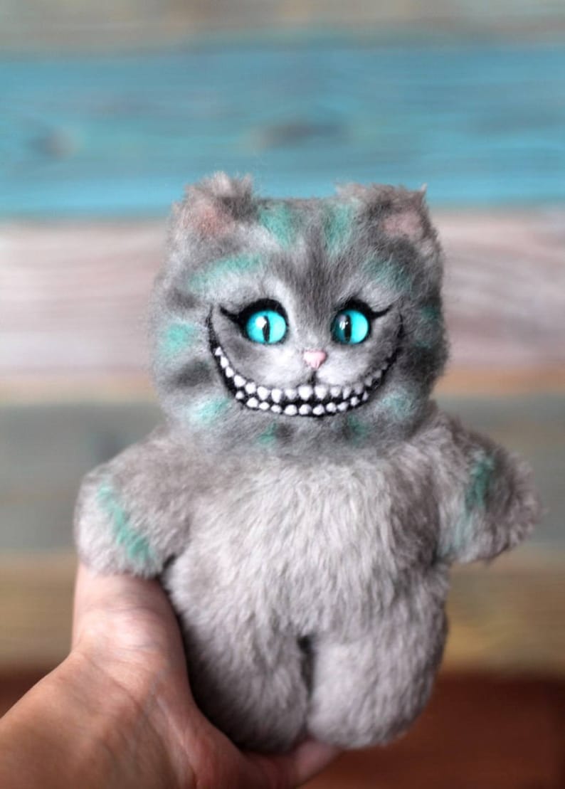 Plush toy Cheshire Needle felt Cheshire cat Felted toy toy | Etsy