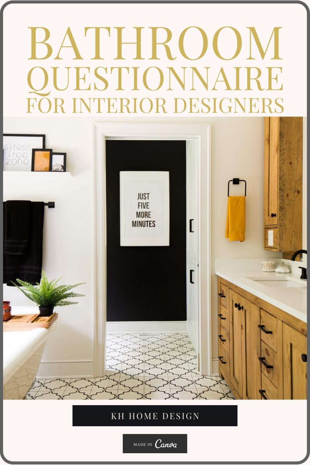 Interior Designer Bathroom Questionnaire Canva Template Etsy