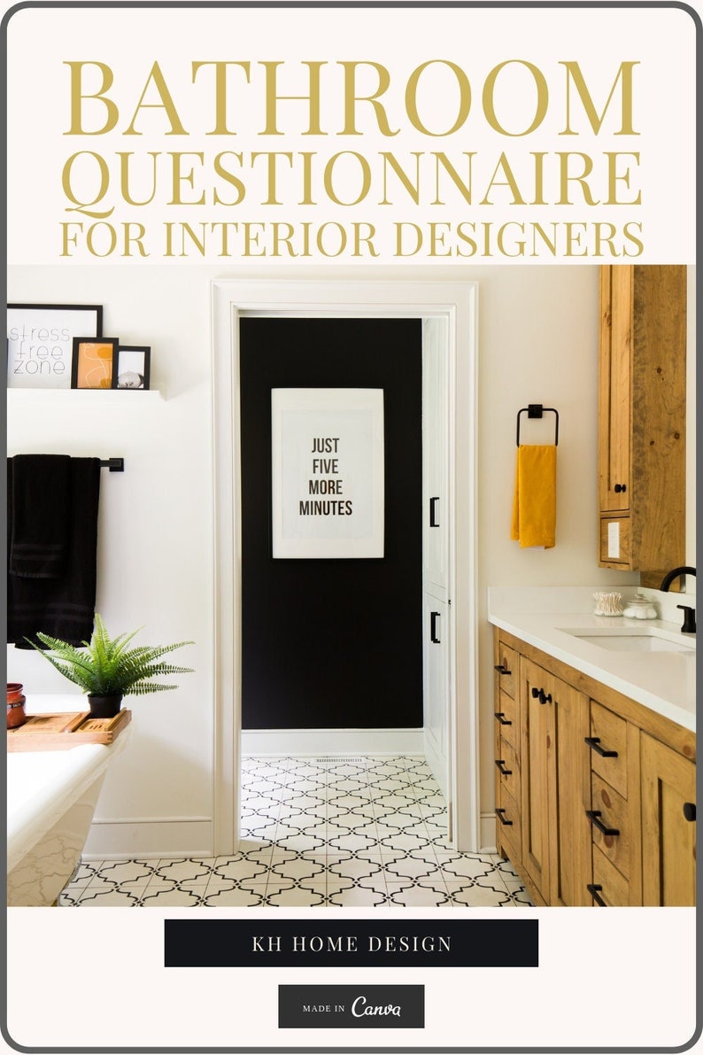 Interior Designer Bathroom Questionnaire Canva Template Etsy