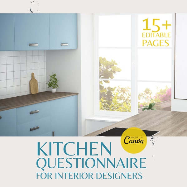 Kitchen Questionnaire for Interior Designers | Canva Template | Interior Decorating | Interior Design | Editable Templates