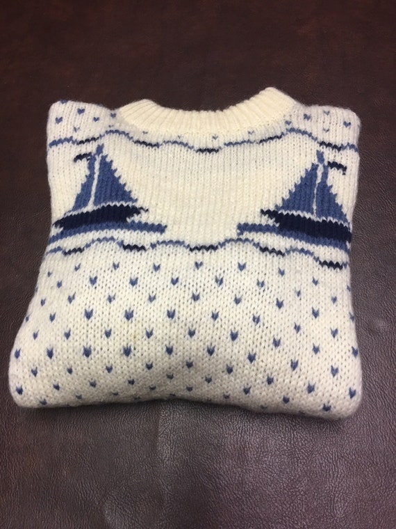 Sailboat sweater, boys, size 6-8