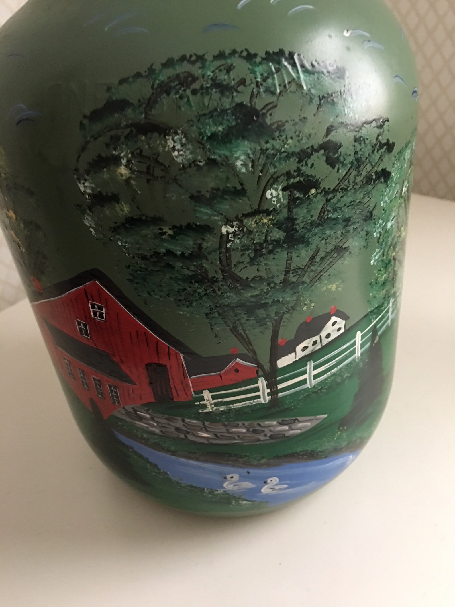 Hand Painted glass gallon jug Etsy