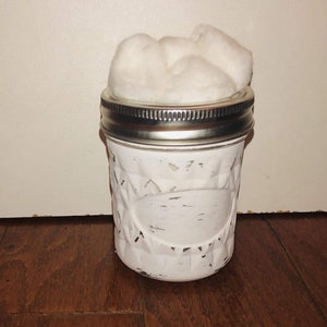 Chalk Paint Mason Jar Cotton Ball Holder