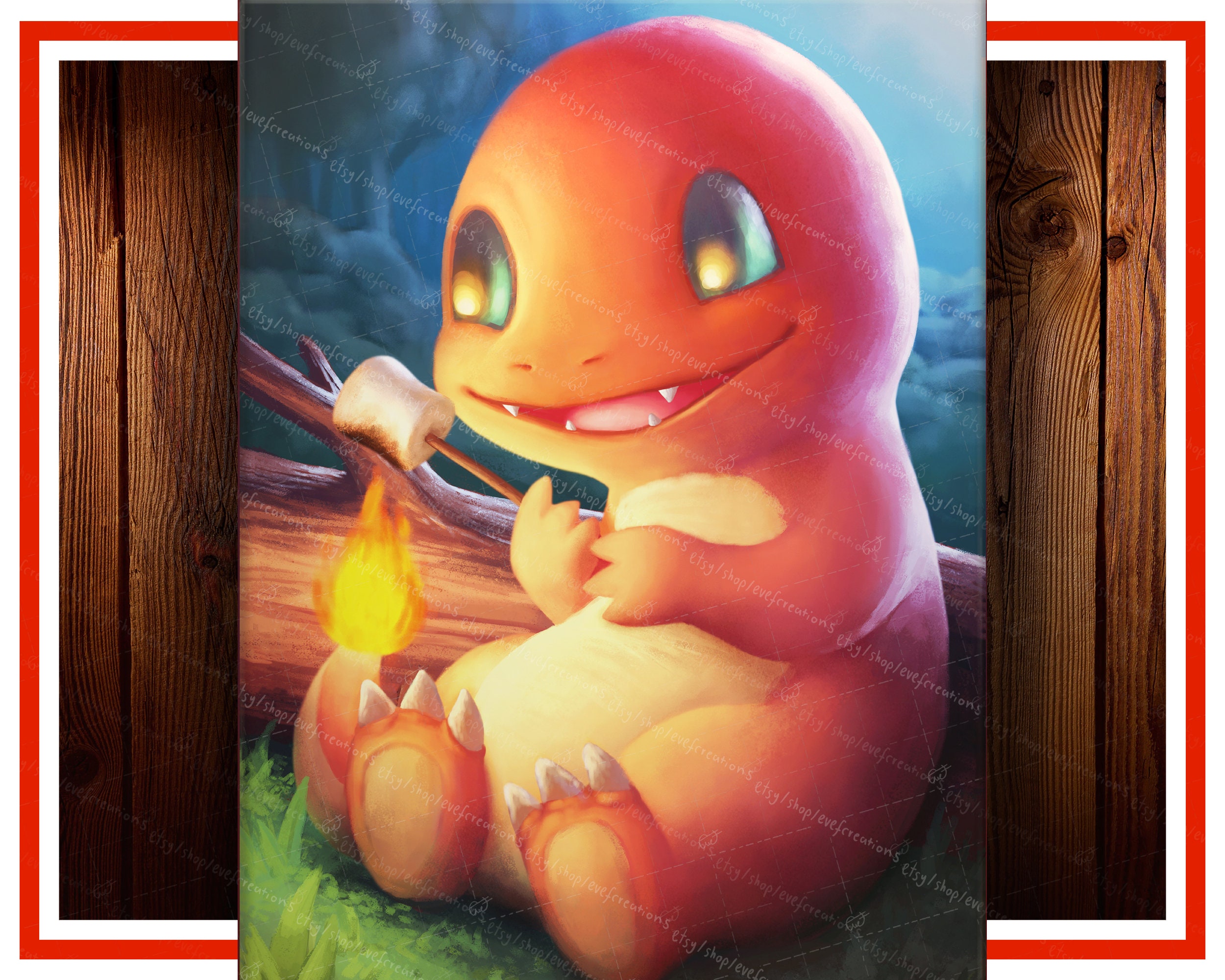 Dessin Pokemon En Couleur Salameche Impression sur toile Pokemon Salamèche Décoration - Etsy Canada