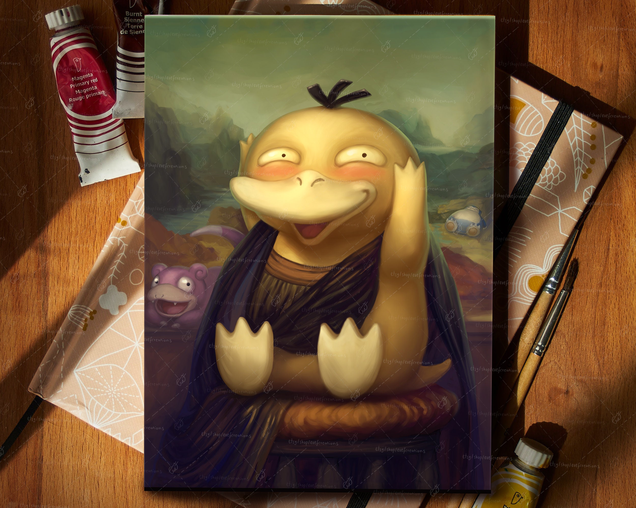Pokemon Psyduck Canvas Print Psyduck-lisa | Home Decor and Art Paintings |  Gift for Pokemon Fans | Wall Art Canvas Incl. Wooden Frame - Etsy, image size:2500x2000