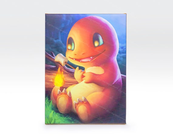 Affiche Toile PokeArt Charmander – Décoration Murale Anime – Art Du Feu